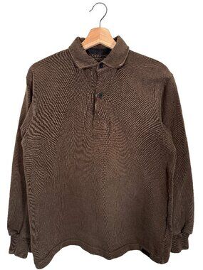 C.C.Filson by Barbarian Canada 100% Mocha Brown LS Rugby Shirt men's size S